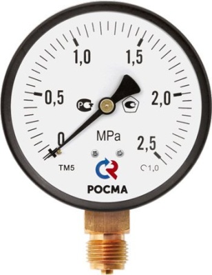 Манометр, тип ТМ серия 10, исполнение стандартное, подключение снизу, Росма В Миассе